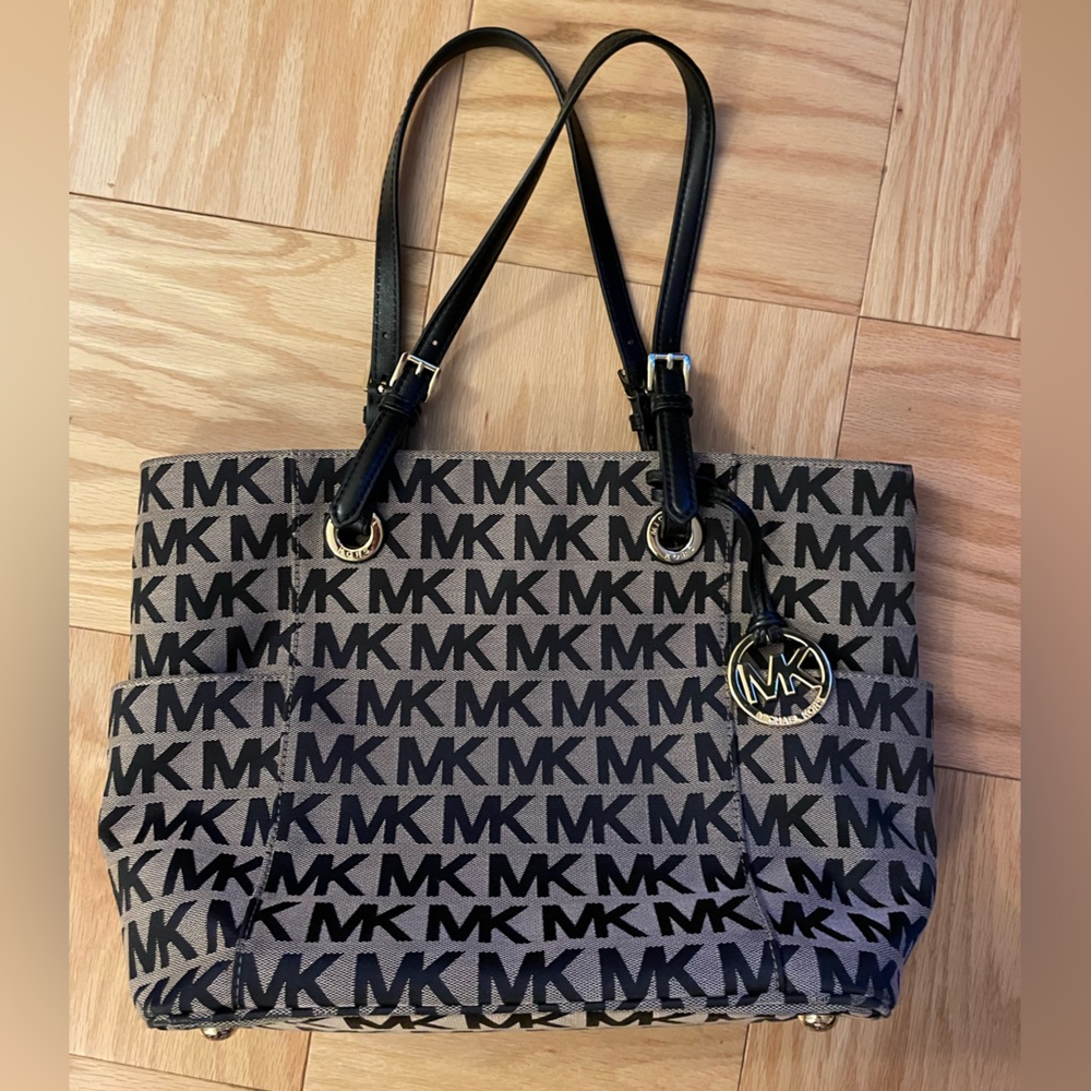 Michael Kors Black and Tan Tote Bag